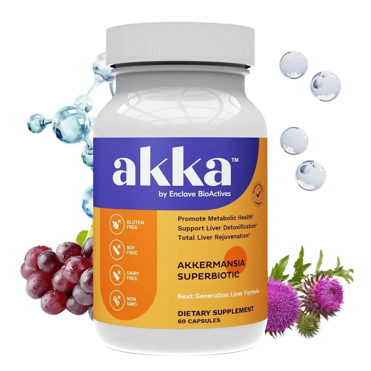 Akka detox and liver support bottles